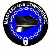 Northeast Master/slave Conference event logo, blue and white with text