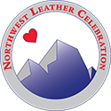 Northwest Leather Celebration event logo, blue and yellow with text
